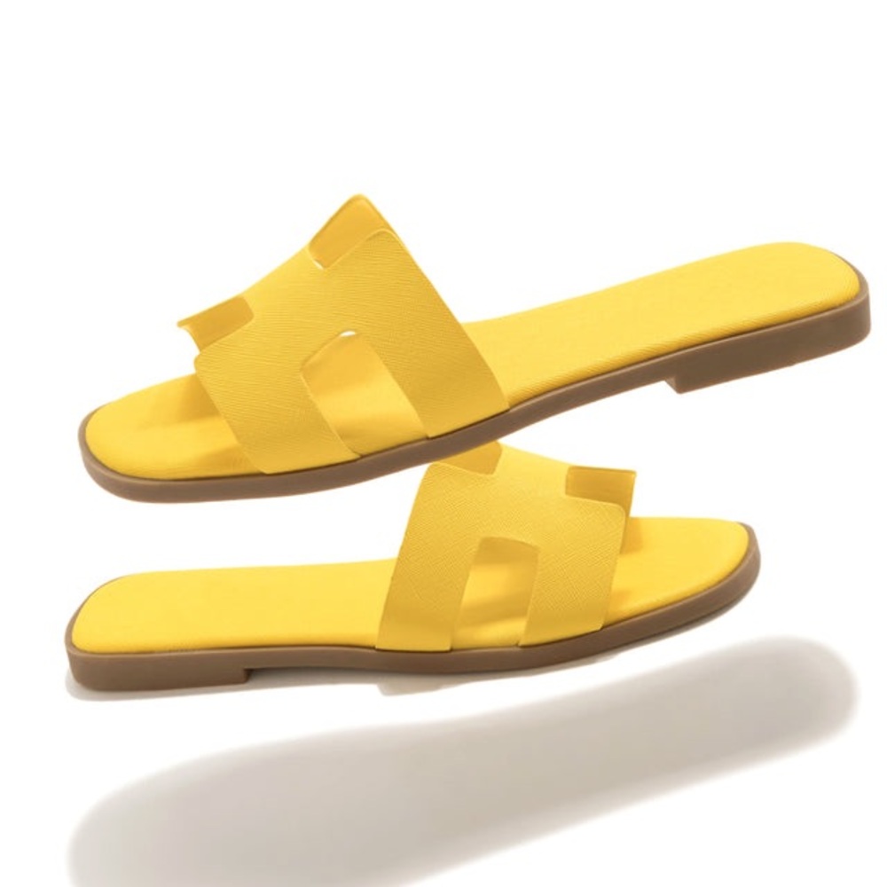 Yellow Slide Sandals